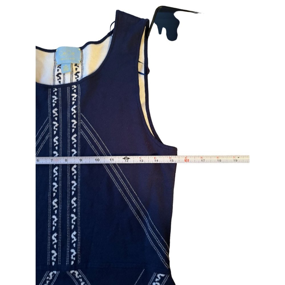 Cece by Cynthia Steffe Blue Sleeveless Cottage Sweater Mini Dress Wmns Medium| f - Picture 7 of 8